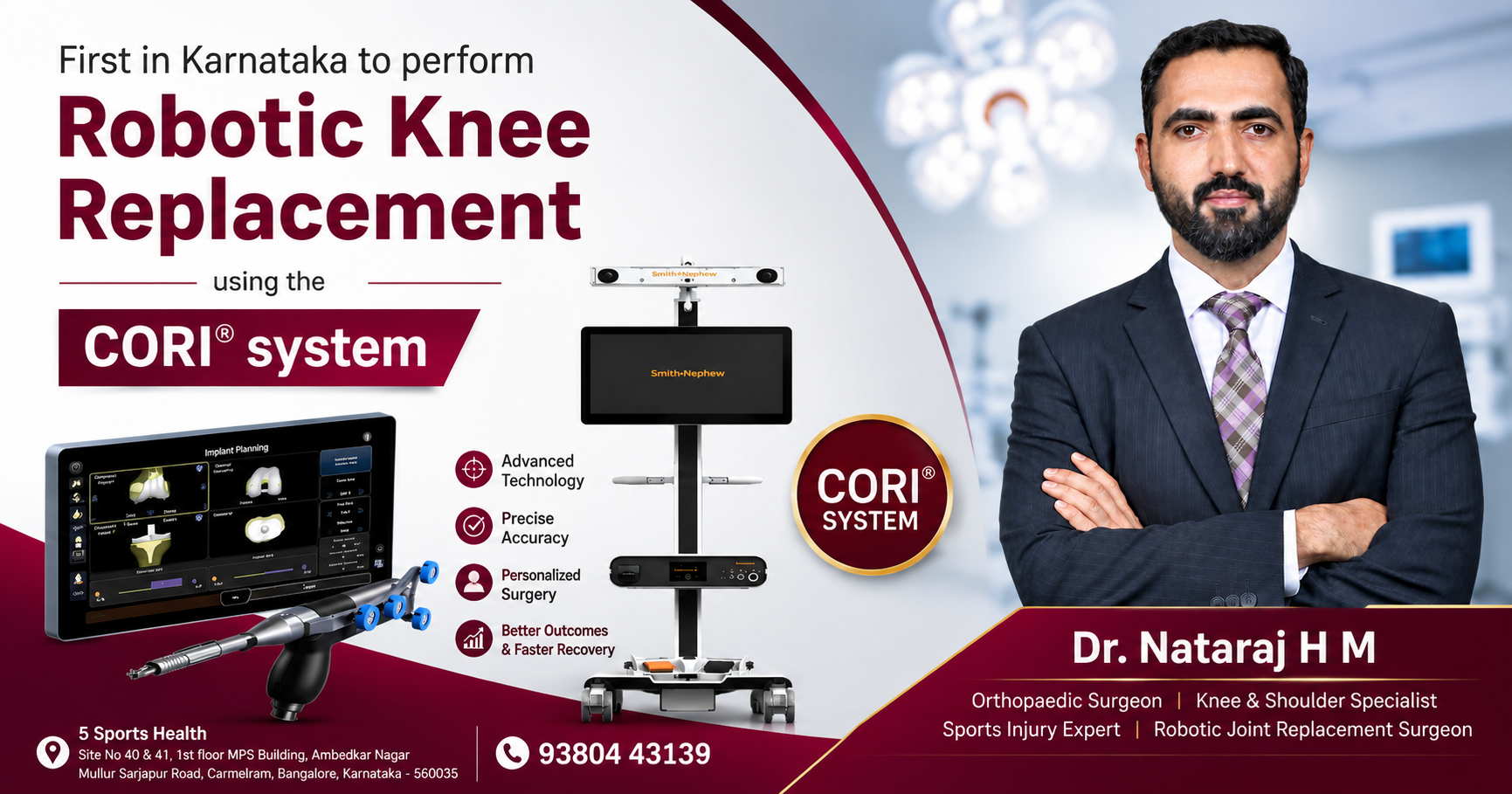 Meet Dr. Nataraj H M — Bangalore’s Robotic Knee Replacement & Sports Injury Specialist on Sarjapur Road